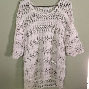 • Roz & Ali• White & Silver Sweater • 2X!